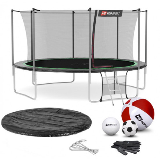 Купити Батут  Hop-Sport 14FT 427 см black/green з внутрішньою сіткою у Києві - фото №1