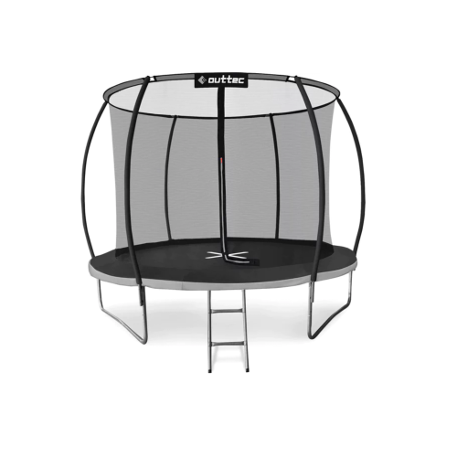 Купити Батут  Outtec Premium 12ft (374cm) чорно-сірий з внутрішньою сіткою у Києві - фото №1