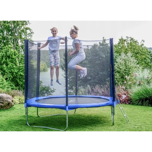 Батут  FunFit 8FT 252 см с внешней сеткой + лестница - фото №4