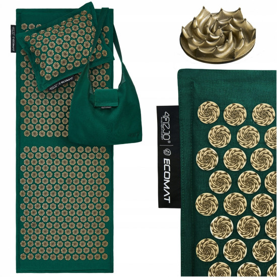 Купить Мат для иглоукалывания  4FIZJO Eco Mat XL Аппликатор Кузнецова Navy Green/Gold в Киеве - фото №1