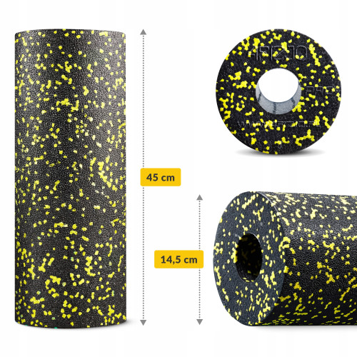 Массажный ролик  4FIZJO EPP PRO+ 45 x 14.5 см Black/Yellow - фото №6