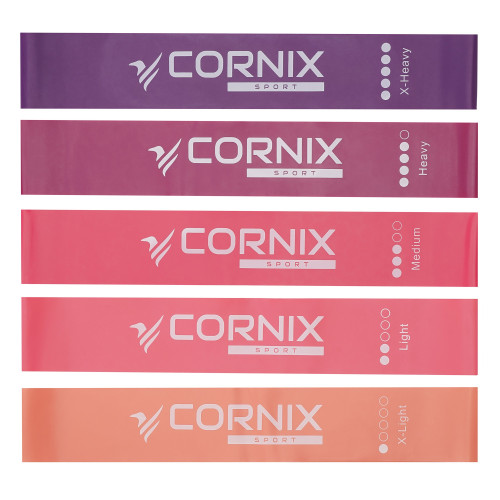 Резинка для фитнеса  Cornix Mini Power Band набор 5 шт 1-20 кг XR-0046 - фото №12