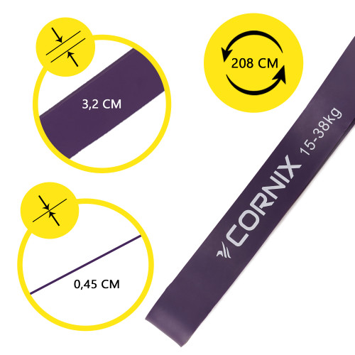 Резинка для фитнеса  Cornix Power Band 2-38 кг 4 шт XR-0087 - фото №4