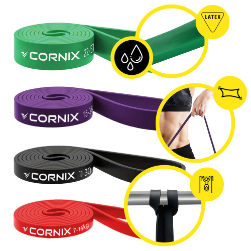 Резинка для фитнеса  Cornix Power Band 7-57 кг 4 шт XR-0088 - фото №7