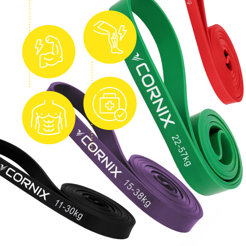 Резинка для фитнеса  Cornix Power Band 7-57 кг 4 шт XR-0088 - фото №8