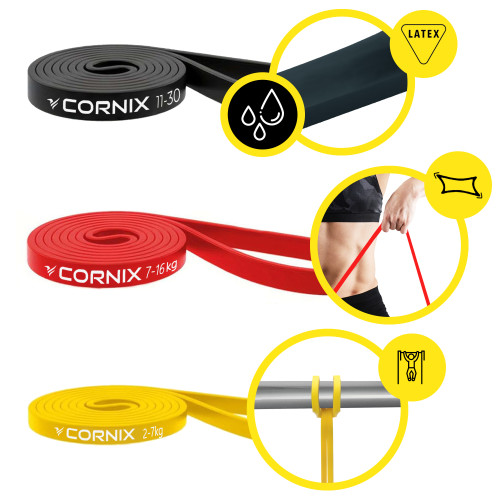 Резинка для фитнеса  Cornix Power Band 2-30 кг 3 шт XR-0090 - фото №6