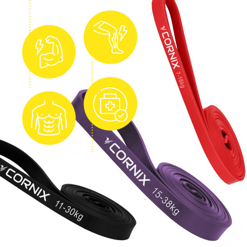 Резинка для фитнеса  Cornix Power Band 7-38 кг 3 шт XR-0259 - фото №6