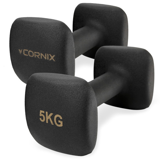 Купить Гантель  Cornix Square 2 x 5 кг XR-0410 Black в Киеве - фото №1