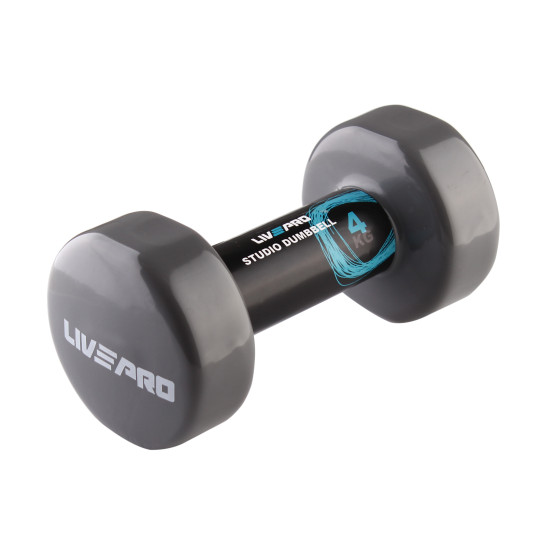 Купить Гантель  LivePro STUDIO DUMBBELL Grey 4кг vinyl в Киеве - фото №1
