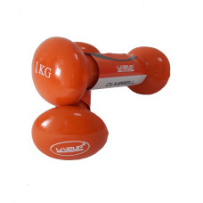 Гантель LiveUp Vinyl Dumbbell Egg Head Orange 2x1kg