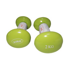 Гантель LiveUp Vinyl Dumbbell Egg Head Light Green 2x2kg