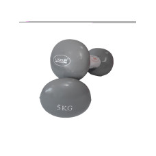 Гантель LiveUp Vinyl Dumbbell Egg Head Grey 2x5kg