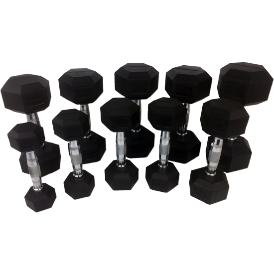 Купить Гантель  Tunturi Rubber Dumbbells Set 1-10 kg (10 Pairs) 14TUSCL180 в Киеве - фото №1