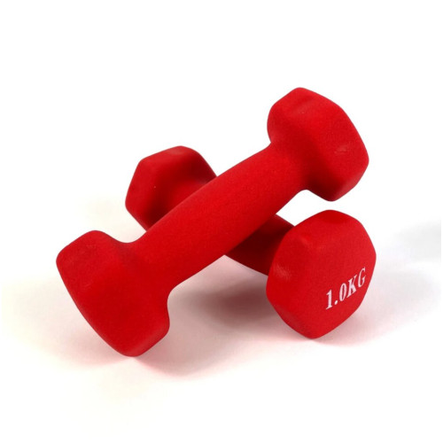 Гантель  RN-Sport 2x1 кг для фитнеса FIT1KGХ2RED - фото №3