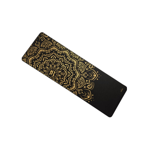 Коврик для фитнеса  Queenfit Mandala TPE 5 мм black-gold - фото №6