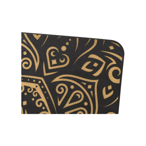 Коврик для фитнеса  Queenfit Mandala TPE 5 мм black-gold - фото №3