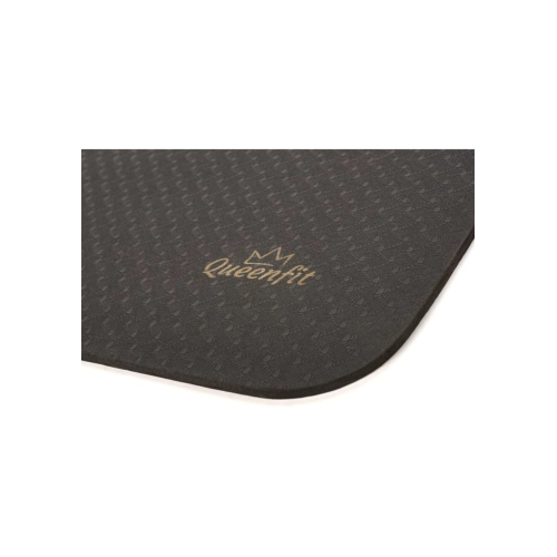 Коврик для фитнеса  Queenfit Mandala TPE 5 мм black-gold - фото №2